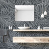 Samolepljive tapete za kupatilo sa motivima apstraktne prirode u crno beloj kombinaciji