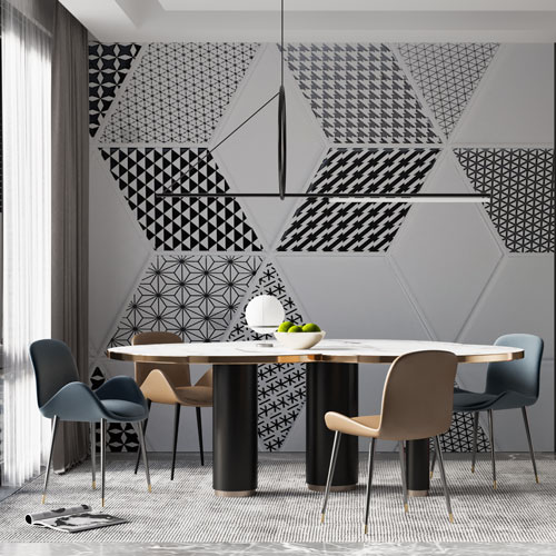 Fototapete - Crno bele pločice