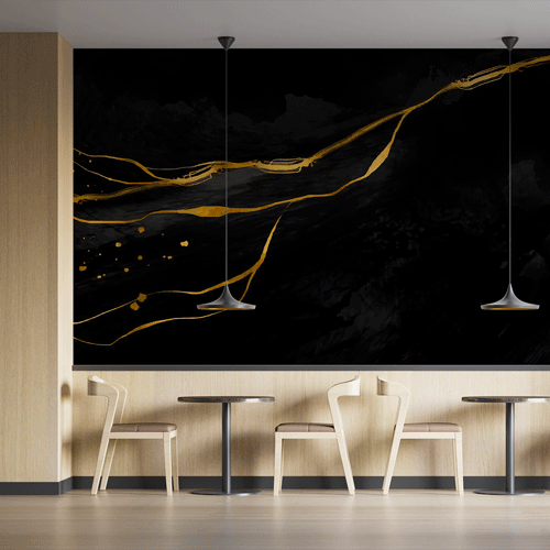 Fototapete - Crno zlatni mermer