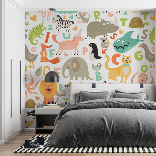 fototapete-decije-zivotinje-i-slova-za-spavacu-sobu Fototapete - Dečije životinje i slova