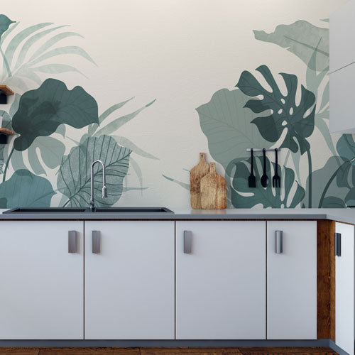 Samolepljive tapete za kuhinju Samolepljive tapete za kuhinju sa motivima egzotičnih biljaka