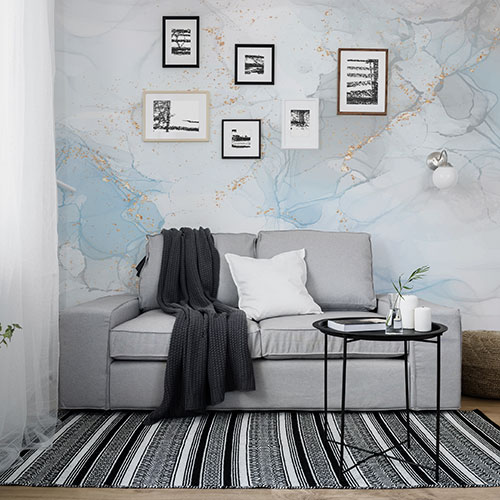Fototapete - Plavo sivi mermer